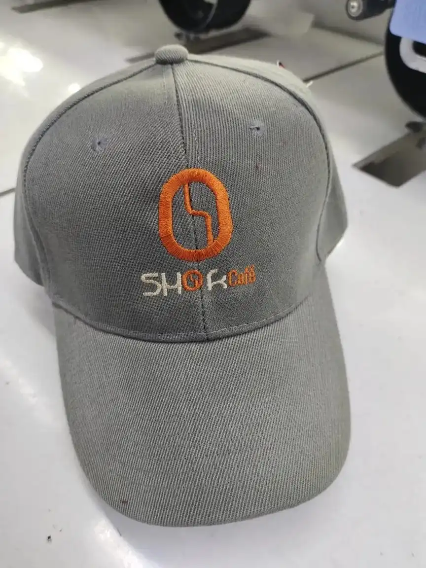 Embroidered gray cap